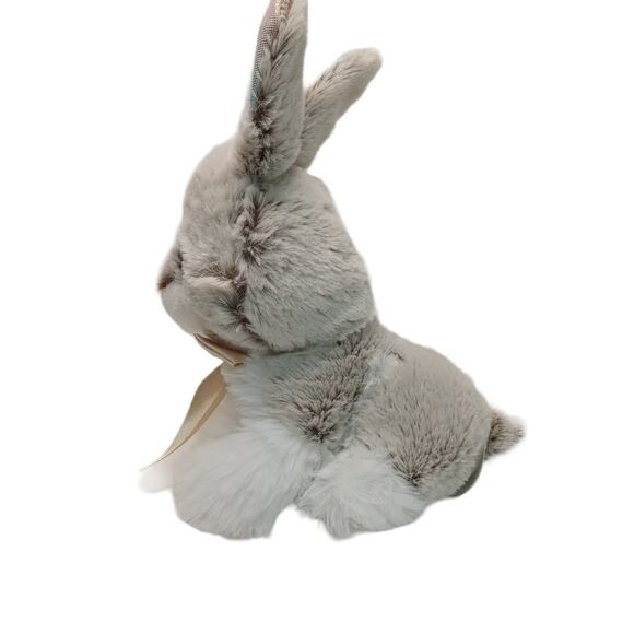 Vintage Plush Bunny Rabbit Toy Brown Iridescent Ears Stuffed Animal Hong Kong - Picture 9 of 11